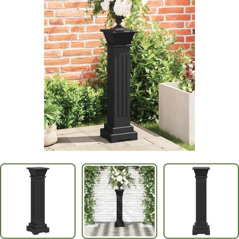 Support de fleurs - Support pilier classique carré pour plantes Noir 17x17x66cm MDF (1/5)