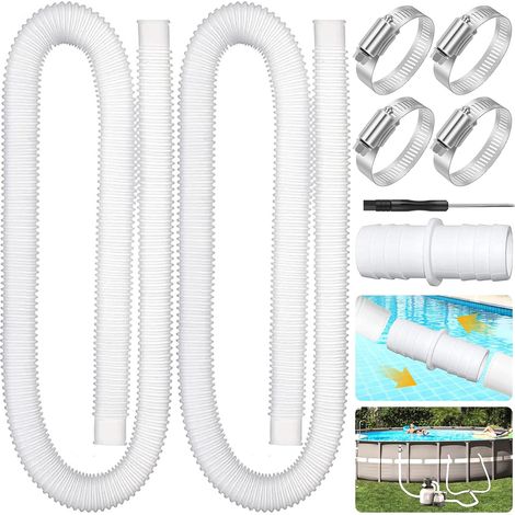 32-mm-Poolschlauch (2er-Pack) – 32-mm-Schlauch für Aufstellpools, Sandfilterpumpenschlauch mit 4 Metallschlauchschellen, 150 cm Ersatz-Poolschlauch (1/5)
