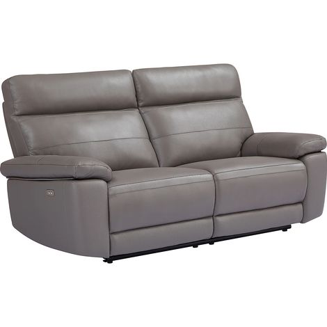 Divano relax 3 posti in pelle grigio RANIFA (1/5)