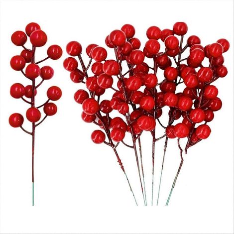 Tiges de baies de 20 cm, décorations de Noël, branches décoratives (1/5)