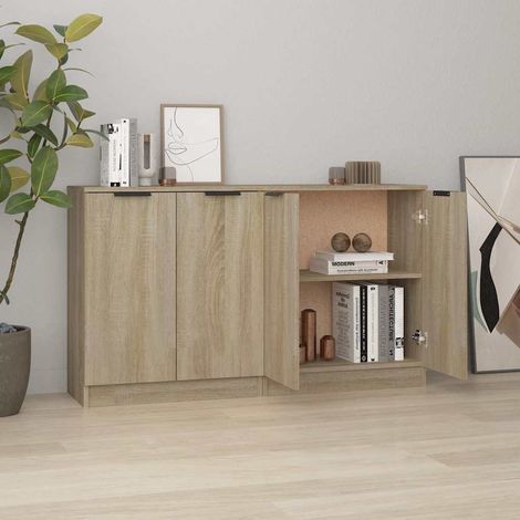vidaXL Buffets 2 pcs Chêne sonoma 60x30x70 cm Bois d'ingénierie (1/5)