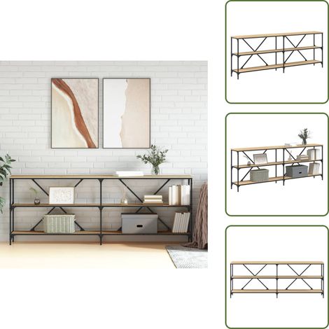 The Living Store Konsolentisch Sonoma-Eiche 200x30x75 cm Holzwerkstoff und Eisen - Flur (1/5)