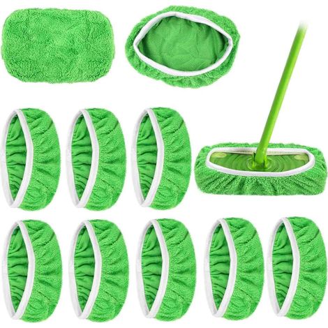 Chiffon Microfibre Pour Balai Plat - 25 5 X 11 5 Cm - Pour Sols Durs Et Bois - Lavable En Machine - Lot De 8 (1/5)