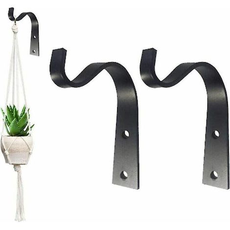 Set mit 2 Metall-Wandhaken, Hängepflanzenhalterungen (schwarz) (1/5)