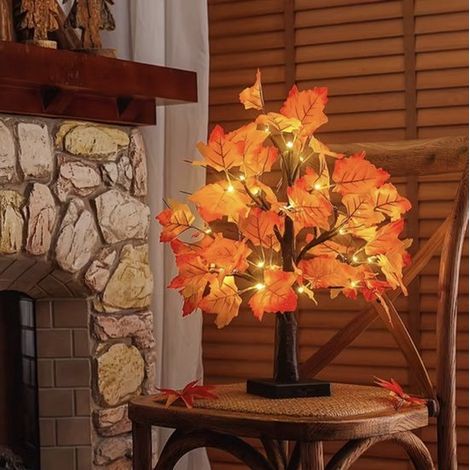 Lampada ad albero a forma di foglia di betulla e acero, 60 cm - Foglia di acero rosso e nero (1/5)