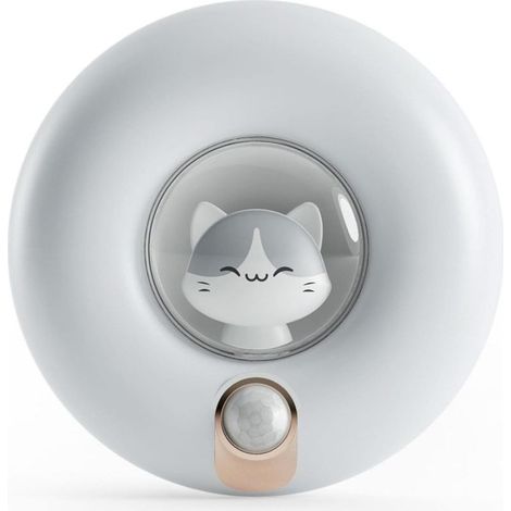 Veilleuse à capteur de mouvement rechargeable pour enfants, éclairage d'armoire à intensité variable pour placard, chambre, couloir, abri de toilette, garage (mesure Φ93 x T31) (1/5)