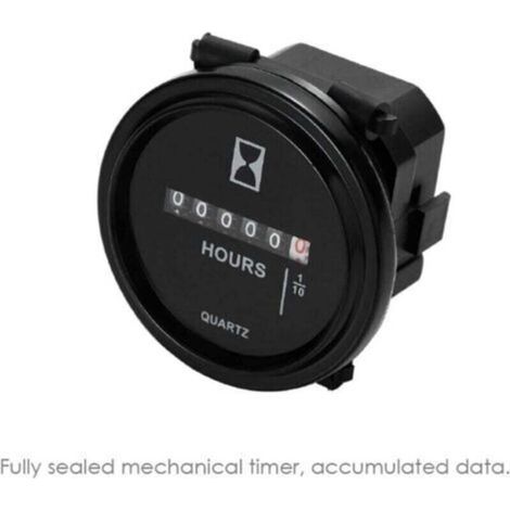 DC 6V to 80V Round Quartz Hour Meter Gauge Mechanical Timer for Lawn Tractor Stump Grinder Generator Forklift ATV Snowmobile Dirt Bike (1/3)