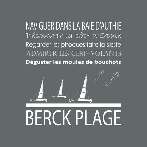 Tableau sur toile Berck plage gris30x30 cm - Impression sur Toile Murale Décorative - Image imprimée en HD sur Toile - Toile sur Châssis en Bois FSC - Fabriqué en France (1/4)