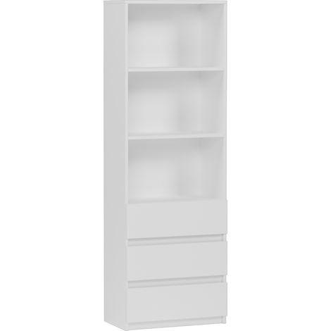 Büro-Bücherregal, Weiß - 180 x 60 x 33 cm - Modern B-3 (1/5)