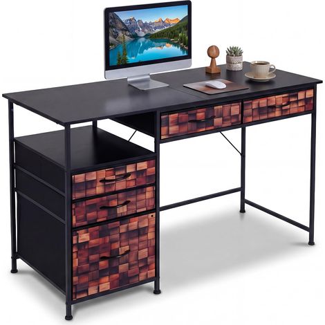 COSTWAY Scrivania Computer Tavolo Ufficio Bianco Gaming Contenitore Casa Camera Letto Studio Bambini Legno Moderno Scrittura Stanza Lavoro Pc Rustico Studente (1/5)