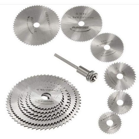 Lame De Scie Circulaire - Acier Rapide HSS - Pour Outil Rotatif - Diamètres 22 25 32 35 44 50 mm - Mandrin 1/8 Pouces - Lot De 7 Pièces