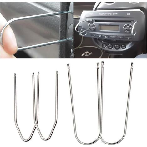 4 Pièces Outils Démontage D'autoradio, Outil Démontage Audio Levier Retrait D'autoradio, Outil Déverrouillage Support Autoradio, Automobile Intérieur Universel Accessoires De Réparation (1/5)
