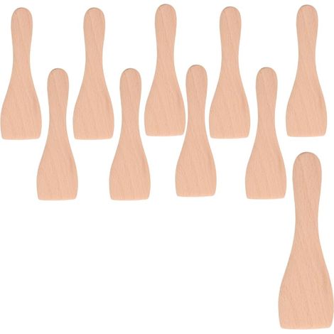 Ersatzteil - Lot de 10 pelles en bois pour Poêlon, spatules raclette - - TEFAL, MOULINEX (1/2)
