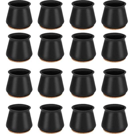 Ulisem Protection Pied de Chaise, 16 Pcs Couvre-Jambes de Chaise en Silicone Chaise Casquettes Pieds, Protège-Jambes de Bureau et de Chaise, Bouchon Rond de Pied de Chaise pour 25-30MM Rond de Jambes (1/4)