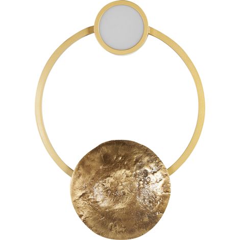 Lámpara de pared LED de metal dorado colgante aplique anillo recibidor Ponuga