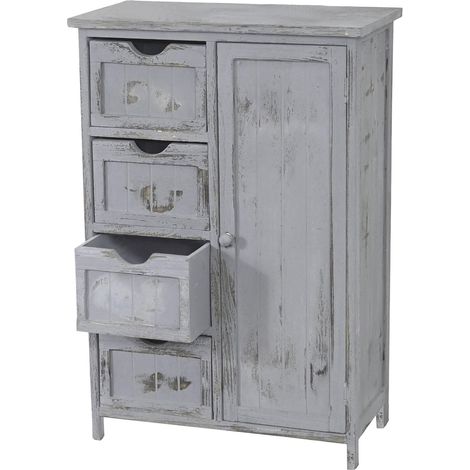Commode / armoire, 82x55x30cm, shabby chic, vintage, gris