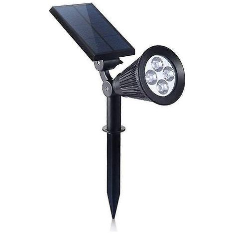 Projecteur solaire d'extérieur, éclairage de mât de drapeau réglable à 180° avec allumage/extinction automatique, applique murale de sécurité étanche pour jardin, piscine, arbres, étangs, terrains. Co