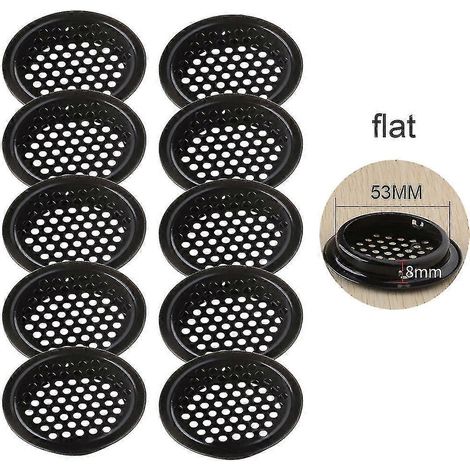10 Stück 19–53 mm schwarze runde Dachrinnenlüfter aus Edelstahl, flach, 29 mm 29 mm (1/5)