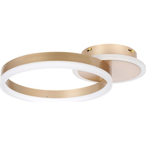 Lámpara de techo LED de metal dorado plafón anillo sala de estar dormitorio Glyde (1/5)