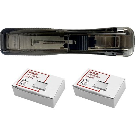 Agrafeuse portable PACKOVE noire avec 100 agrafes de rechange (1/5)