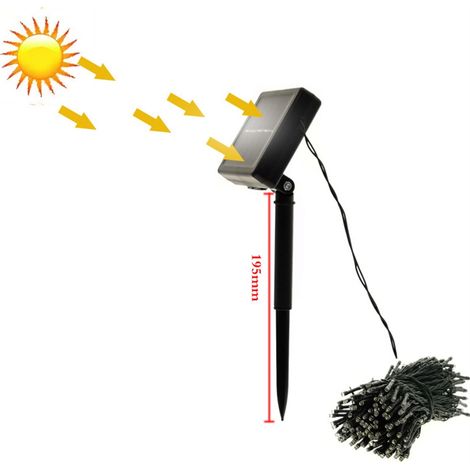 22 m lange Solar-Lichterkette mit 200 LEDs, wasserdicht, für den Außenbereich, z. B. für Garten, Weihnachtsdekoration, Baum und Partys. (1/5)