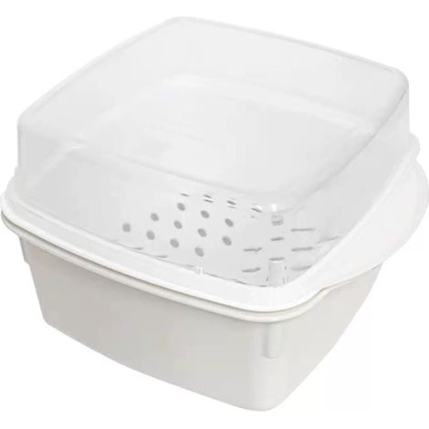 2 pièces Panier vapeur pour micro-ondes, récipient spécial pour réchauffer des repas chauds, boîte à vapeur, bol à vapeur, bol à vapeur en plastique avec couvercle pour un usage domestique (1/5)