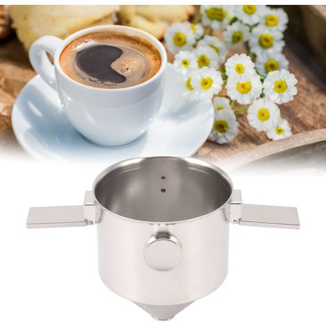Zusammenklappbarer Kaffeefilter mit Doppelohren, tragbarer, doppelwandiger Edelstahl-Kaffeefilter in Engelsform (1/5)