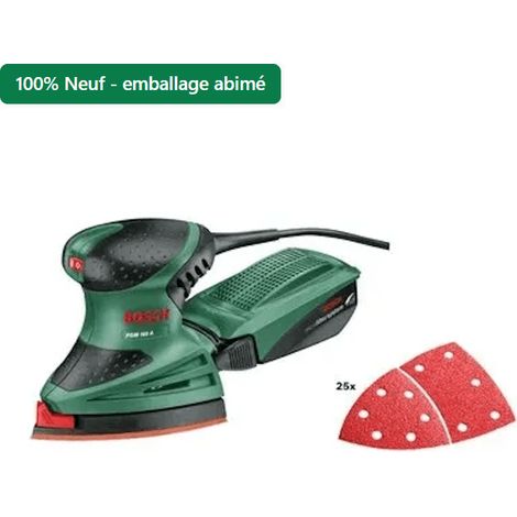 [Produit neuf - emballage abîmé] Ponceuse multi BOSCH PSM 160 A - Puissante et polyvalente - Ponçage et polissage - 25 abrasifs