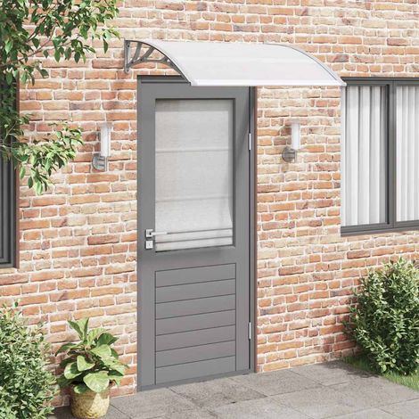 Marquise-Auvent de porte Gris 120 x 100 cm PC (1/5)