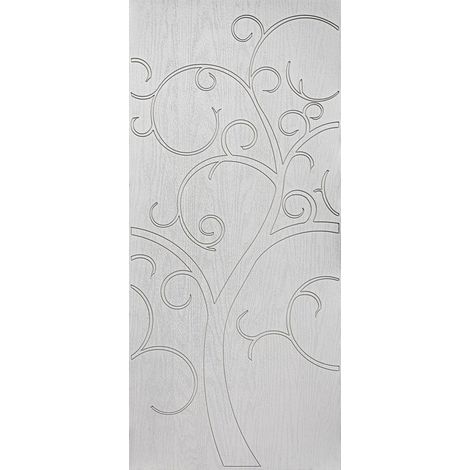 Pannello Pantografato Bianco Tree of Life in Vetroresina per Porta Blindata (1/3)