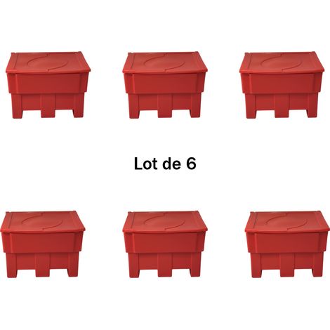 Bac à sable incendie/ à sel de déneigement 300l- lot de 6 (1/2)
