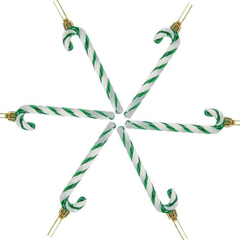 Kunststoff-Glitzer-Zuckerstange für Weihnachten, Christbaumschmuck (grün) (1/2)