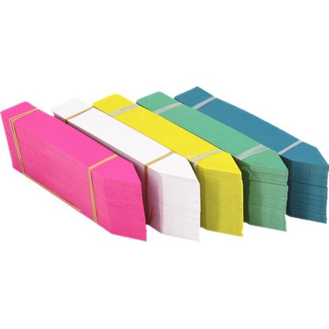 Lot de 100 étiquettes pour plantes en plastique, étiquettes de jardin résistantes et imperméables, couleurs assorties (1/2)