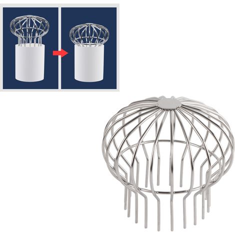 Verstopfungsfreier Abflussrost mit runder Kappe, 160 mm, Edelstahl, für Balkon, Terrasse, Dachrinne (1/5)
