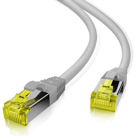 Helos Patchkabel S/FTP (PIMF) CAT 6a, Cable de conexión, 0,5 m, Gris