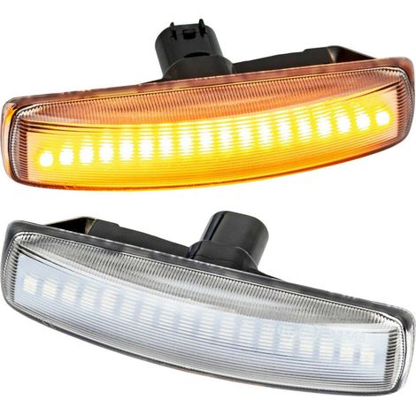 KIT 2 INDICATORI DI DIREZIONE LATERALI A LED COMPATIBILE CON LR DISCOVERY III, FREELANDER II, RR SPORT  , VETRO TRASPARENTE (1/3)
