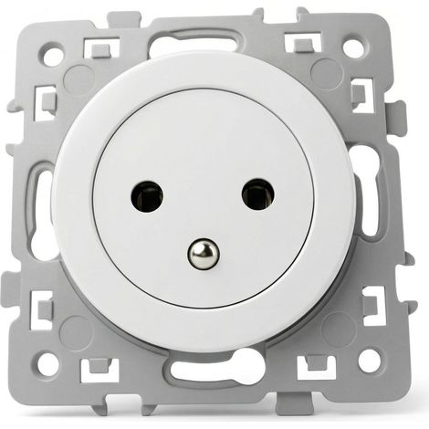 60230 Eur'ohm Square Prise De Courant 2p+t Affleurante + Griffes Blc (1/3)