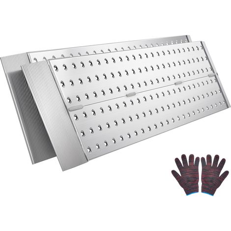 Mophorn Lot de 2 rampes d'accès en aluminium, dimensions 1396x304 mm, capacité totale de 1360 kg, adaptées aux motos, tondeuses, tracteurs, remorques et fauteuils roulants (1/5)