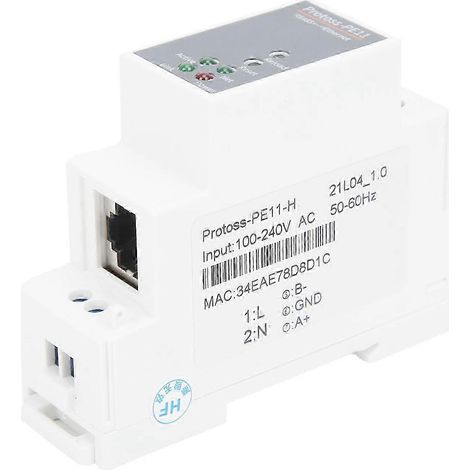 RS485-zu-Ethernet-Konverter, serieller DIN-Schienen-Server, 100-240VAC Industrierouter, Modell PE11-H, FreeRTOS-kompatibel, für Automatisierung und Telemetrie. (1/4)