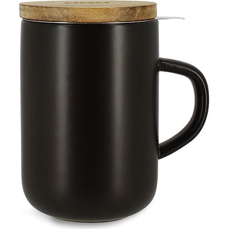 Tisanière en grès avec couvercle en bois d'acacia 475ml, JULIET