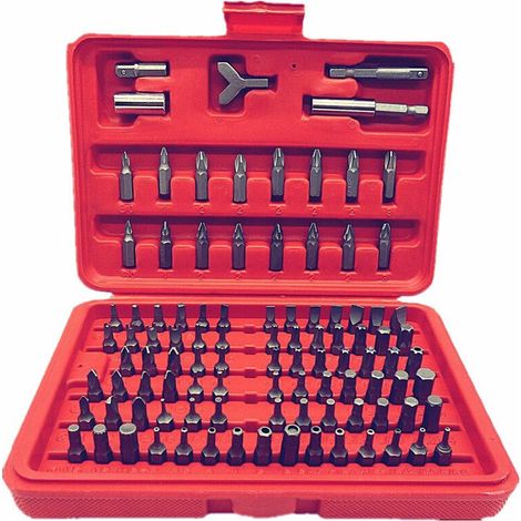 Kit Embouts Visseuse Sans Fil - 100 Pièces En Chromovanadium - Pour Menuiserie Et DIY - Mallette De Rangement 190x130x40 mm