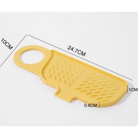2 Tapis de robinet en silicone, conception inclinée, double orifice, rotatif, pour évier de cuisine (1/4)