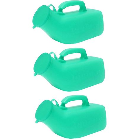 3er-Pack männliche Urinflasche mit Deckel, autoklavierbar, für Reisen, Camping, Patienten, 1,2 l, grün (1/5)