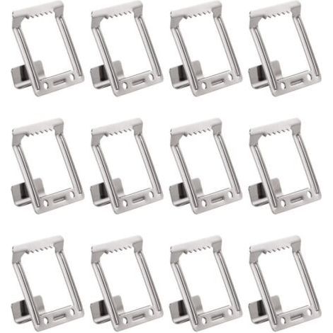12pcs Picture Frame Clips, 15mm Depth, Frame Hanging Hooks, Metal Canvas Bracket, No Drill Clamp for Fixing, Hanging Pictures, Light Black (1/5)