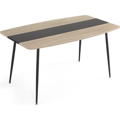 Esstisch für 4-6 Personen, 150x85cm, Industrial Design, Eiche & Schwarz (1/5)