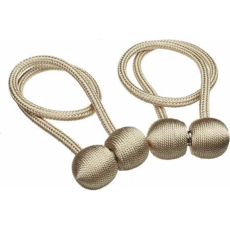 Pinces À Boucle Magnétiques - Pour Rideaux Fenêtre - Beige - 1 Paire (1/4)