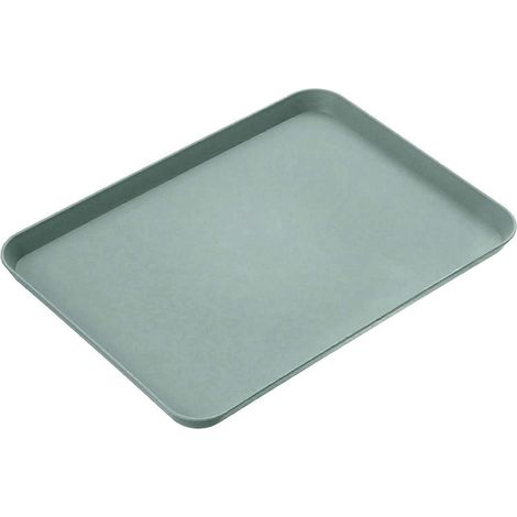 Plateau de service rectangulaire pour restauration rapide, plateau de service en plastique vert pour l'intérieur (1/5)