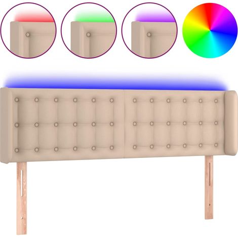 Maison Exclusive - Testiera Cappuccino a LED 147x16x78/88 cm in Similpelle