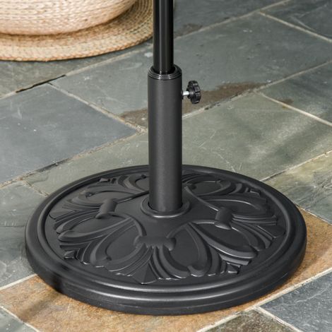 Base parasol rond Ø48x34cm plastique 13kg pour poteaux Ø35/38/48mm, noir