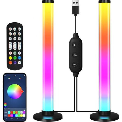 Barre lumineuse LED intelligente WiFi RGB, 12 modes de synchronisation musicale, décorative pour mur TV ou chambre (1/5)